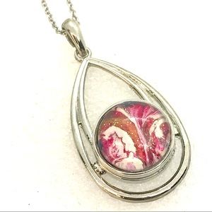 Necklace with handmade 20mm snap Teardrop SN20